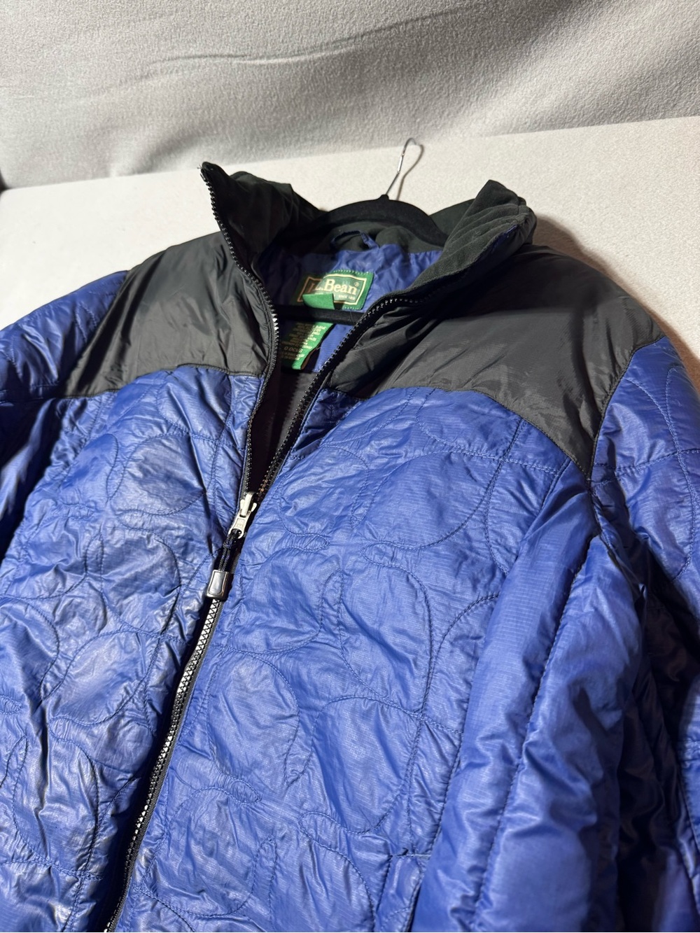 Lands End Women’s Goose Down Black/Blue Puffer Size XL